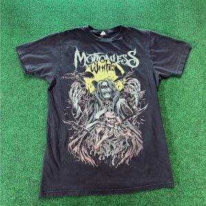 Black Motionless in white BandTee